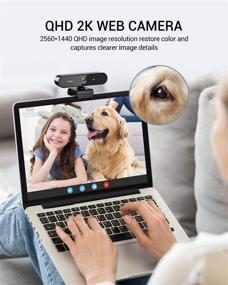 img 3 attached to 🎥 Desktop Webcam with Built-in Microphone: DEPSTECH 2K QHD USB Web Cam with Auto Light Correction - Ideal for Video Conferencing, Teaching, Streaming, and Gaming