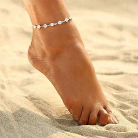 img 2 attached to Jeweky Crystal Anklets Браслеты Jewelry