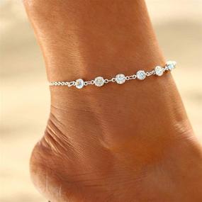 img 4 attached to Jeweky Crystal Anklets Браслеты Jewelry