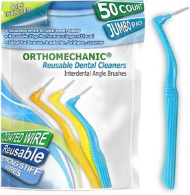 img 3 attached to 🦷 Orthomechanic Interdental Brush Angle Cleaners - Jumbo Pack (50 Brushes) - Plaque Removers & Toothpicks