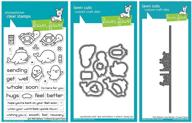 lawn fawn - get well bundle - get well before and after clear stamp and die sets with feel better line border die - 3 items for seo logo