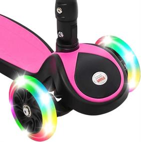 img 2 attached to 🛴 ChromeWheels Scooters for Kids: Deluxe Foldable 3-Wheel Kick Scooter with Adjustable Height, LED Light Up Wheels - Perfect Gifts for Girls and Boys aged 3-12 Years!