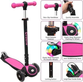 img 1 attached to 🛴 ChromeWheels Scooters for Kids: Deluxe Foldable 3-Wheel Kick Scooter with Adjustable Height, LED Light Up Wheels - Perfect Gifts for Girls and Boys aged 3-12 Years!