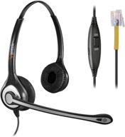 professional corded office phone headset with noise cancelling mic - compatible with yealink t21p t42g t46g t48g avaya 1608 9608 9611g grandstream gxp2135 cisco snom zultys panasonic (c602y1) logo