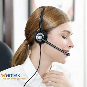 img 2 attached to Professional Corded Office Phone Headset with Noise Cancelling Mic - Compatible with Yealink T21P T42G T46G T48G Avaya 1608 9608 9611G Grandstream GXP2135 Cisco Snom Zultys Panasonic (C602Y1)