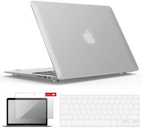 img 4 attached to 💻 IBENZER MacBook Air 11 Inch Case Model A1370 A1465, Clear Soft Touch Plastic Hard Shell Case + Keyboard Cover & Screen Protector Bundle for Apple Laptop Mac Air 11, A11CL+2A