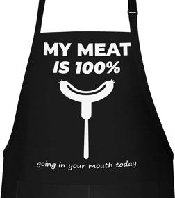 img 1 attached to 🍖 Фартук APRON DADDY – Забавный барбекю фартук для мужчин – Сегодня мое превосходное мясо готово порадовать ваш вкус – Регулируемый большой размер для всех – Фартук из поли/хлопка с двумя карманами – Забавный фартук для мужской кулинарии, идеальный подарок для него.