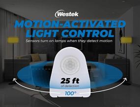 img 4 attached to 🔌 Westek MLC12BC-4 Plug In Motion Sensor Light Control, 2 Pack – Indoor Motion Sensor Activates Lights in Dark Rooms & Hallways – 25ft Range, 6ft Cord