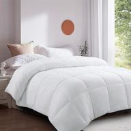 🛏️ yamia home queen size down alternative comforter - all season quilted reversible duvet insert with corner tabs - soft, thick, winter summer warm - fluffy, breathable, warmth - machine washable - white, 88x88 inches. logo