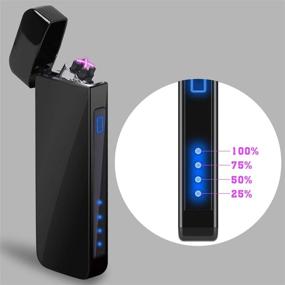 img 1 attached to 🔥 Colorful Dual Arc Plasma Lighter: USB Rechargeable, Windproof, and Battery Indicator – Ideal for Candles, Fireworks, Incense, Campfires, and More!