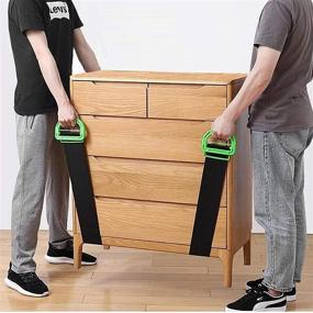 img 4 attached to 🏋️ 2-Pack Adjustable Lifting Moving Straps - Ideal for Furniture, Boxes, Mattress, Construction Materials, and Heavy Objects - Supports Up to 600 lbs