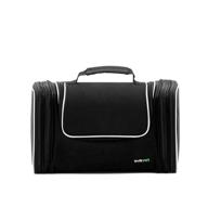 👜 lavievert toiletry bag / makeup organizer / cosmetic bag / portable travel kit organizer / household storage pack / bathroom storage with hanging - black - perfect for business trips, vacations, and home use logo