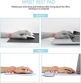 img 3 attached to 🐶 HAOCOO Ergonomic Corgi Keyboard Wrist Rest and Gel Mouse Pad Set - Non-Slip Memory Foam Filled with Wrist Support for Easy Typing, Pain Relief - Blue Color - Ideal for Home, Office, Computer, Laptop