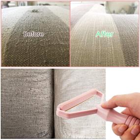 img 1 attached to 🧺 VEEJION Portable Lint Remover, Manual Reusable Fabric Shaver for Clothes, Furniture, Couch, Curtains, Blankets - Removes Lint Dust Efficiently (1PC, Pink)