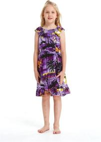 img 1 attached to 🌺 Green Turquoise Ruffled Hawaiian Dress for Girls' Clothing and Dresses