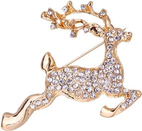 img 4 attached to Lux Accessories Christmas Reindeer Rhinestones