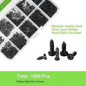 img 2 attached to 🔩 JERLITU 1000Pcs M1 M1.2 M1.4 M1.7 Phillips Head Micro Screws - Multi-Purpose Small Screws Assortment Kit for Glasses and Watches - Tiny Self-Tapping Screws Assortment Kit (1000)