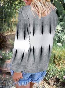 img 3 attached to 🌈 FARYSAYS Women's Casual Color Block Tie Dye Crewneck Long Sleeve Loose Pullover Sweatshirt Tops for Fashionable Comfort