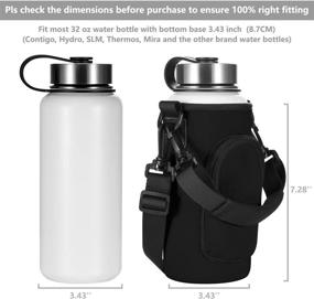 img 3 attached to 👜 Convenient Neoprene Bag for Hydro Water Bottle: 32 oz Flask Carrier with Handle, Strap, and Shoulder Pad