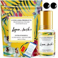 👁️ lyon lash 5ml performance glue: extra strong eyelash extension adhesive with 1-2 second drying time, 6-8 week retention - professional black supplies logo