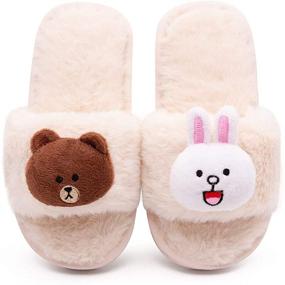 img 1 attached to Slippers Fluffy Outdoor Rainbow Numeric_1_Point_5 Boys' Shoes for Slippers