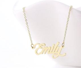 img 2 attached to 📿 Stylish AOLO Personalized Custom Name Necklace: Script Initial Nameplate Jewelry for Girls and Women