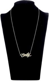 img 3 attached to 📿 Stylish AOLO Personalized Custom Name Necklace: Script Initial Nameplate Jewelry for Girls and Women