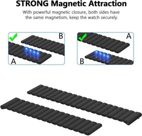 img 2 attached to 📱 Премиум 22 мм силиконовые магнитные браслеты для Samsung Galaxy Watch 3 45 мм / Galaxy Watch 46 мм / Gear S3 Frontier / Gear S3 Classic - 2 упаковки-02