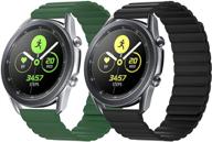 📱 премиум 22 мм силиконовые магнитные браслеты для samsung galaxy watch 3 45 мм / galaxy watch 46 мм / gear s3 frontier / gear s3 classic - 2 упаковки-02 логотип