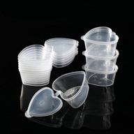 🍨 icyang 50 sets reusable heart shaped jello shot cups with lids - 1.5 ounce, clear plastic portion cups perfect for souffle, condiments & sampling logo