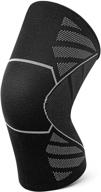 portzon knee compression sleeve - knee brace support for men and women - 🩺 ideal for powerlifting, running, and sports - gradient pressure weaving - black - size m логотип