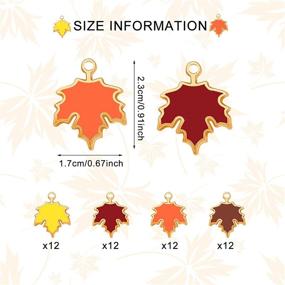 img 2 attached to 🍁 Autumn Maple Leaf DIY Craft Jewelry Making: 48 Pieces of Fall Maple Leaf Charm Pendants with Golden Backing for Thanksgiving Necklace, Bracelets, Earrings, and Keychains