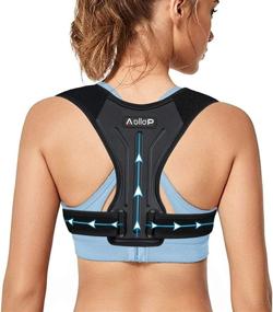 img 4 attached to 🩹 Aollop Adjustable Posture Corrector for Men and Women - Upgraded Back Straightener Brace for Clavicle Support, Neck, Back, and Shoulder Pain Relief