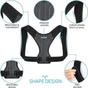 img 2 attached to 🩹 Aollop Adjustable Posture Corrector for Men and Women - Upgraded Back Straightener Brace for Clavicle Support, Neck, Back, and Shoulder Pain Relief