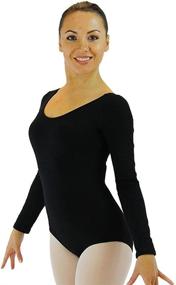 img 2 attached to Danzcue Women's Ballet 🩰 Cut Long Sleeve Cotton Leotard