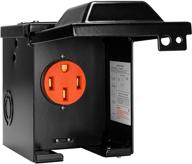 carmtek 50 amp rv outlet box - lockable nema 14-50r outdoor electrical box for rvs & trailers logo