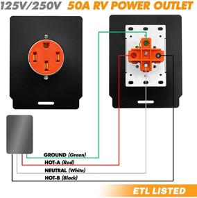 img 1 attached to Коробка для подключения кемперов CARMTEK 50 ампер - замковая наружная электрическая коробка NEMA 14-50R для кемперов и прицепов