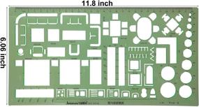 img 3 attached to CSPRING 6шт Прозрачные зеленые геометрические шаблоны измерения - отлично подходят для офиса, школы, строительства и чертежей