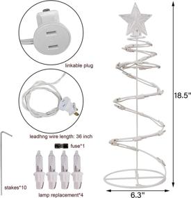 img 2 attached to 🎄 Lulu Home Spiral Christmas Trees: 18 Inch Pathway Christmas Trees with 125 LED Warm White Lights, Plug-in Prelit Xmas Trees with Star Topper - Perfect for Outdoor Sidewalk Lawn Festivals Decor (Pack of 5)