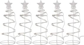 img 3 attached to 🎄 Lulu Home Spiral Christmas Trees: 18 Inch Pathway Christmas Trees with 125 LED Warm White Lights, Plug-in Prelit Xmas Trees with Star Topper - Perfect for Outdoor Sidewalk Lawn Festivals Decor (Pack of 5)