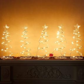 img 4 attached to 🎄 Lulu Home Spiral Christmas Trees: 18 Inch Pathway Christmas Trees with 125 LED Warm White Lights, Plug-in Prelit Xmas Trees with Star Topper - Perfect for Outdoor Sidewalk Lawn Festivals Decor (Pack of 5)