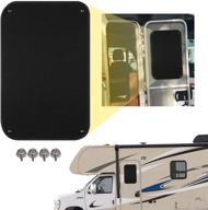 🚪 teuvo rv door window shade, 16 x 24 inches - motorhome, travel trailer, camper privacy sunshade cover - blackout, waterproof, uv protection, sun shade screen - black logo