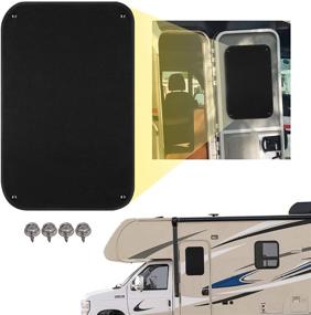 img 4 attached to 🚪 TEUVO RV Door Window Shade, 16 x 24 Inches - Motorhome, Travel Trailer, Camper Privacy Sunshade Cover - Blackout, Waterproof, UV Protection, Sun Shade Screen - Black
