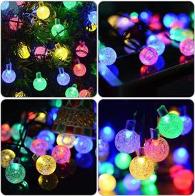 img 2 attached to WOWLUX 23ft 50 LED Solar Outdoor Crystal Ball Lights: Waterproof Decorative Lights for Valentine's Day Gift, Wedding, Garden & Home Decor - 8 Modes, Multi-Color