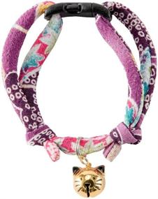 img 4 attached to 🔥 Necoichi Chirimen Hanabi Fireworks Cat Collar: оригинальный японский ручной работы, универсальный размер