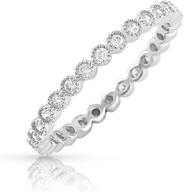 💍 sleek sterling silver simulated diamond stackable eternity ring: sizes 4-11 logo