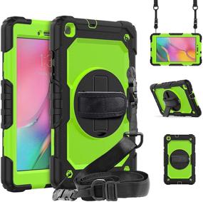 img 4 attached to 📱 Samsung Galaxy Tab A 8.0 Case 2019 for Kids - Shockproof Protective Cover with Kickstand & Screen Protector - Green