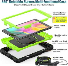 img 2 attached to 📱 Samsung Galaxy Tab A 8.0 Case 2019 for Kids - Shockproof Protective Cover with Kickstand & Screen Protector - Green