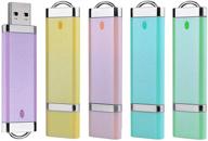 🔑 5 pack aiibe 2gb 2g usb flash drive: usb 2.0 memory stick thumb drives (blue, green, yellow, pink, purple) logo