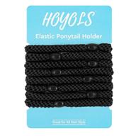 hair-loving hoyols black ponytail holders: soft & stretch hair bands for 💇 heavy curly thick hair - gentle hold, no damage, no crease! 8pcs (black) logo